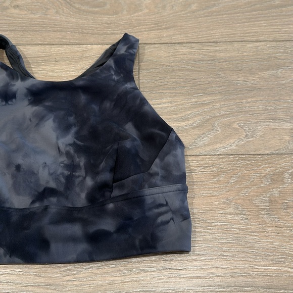 LULULEMON Diamond Dye Pitch Grey Graphite Grey Wunder Train Longline Bra Size 8 - Picture 5 of 12